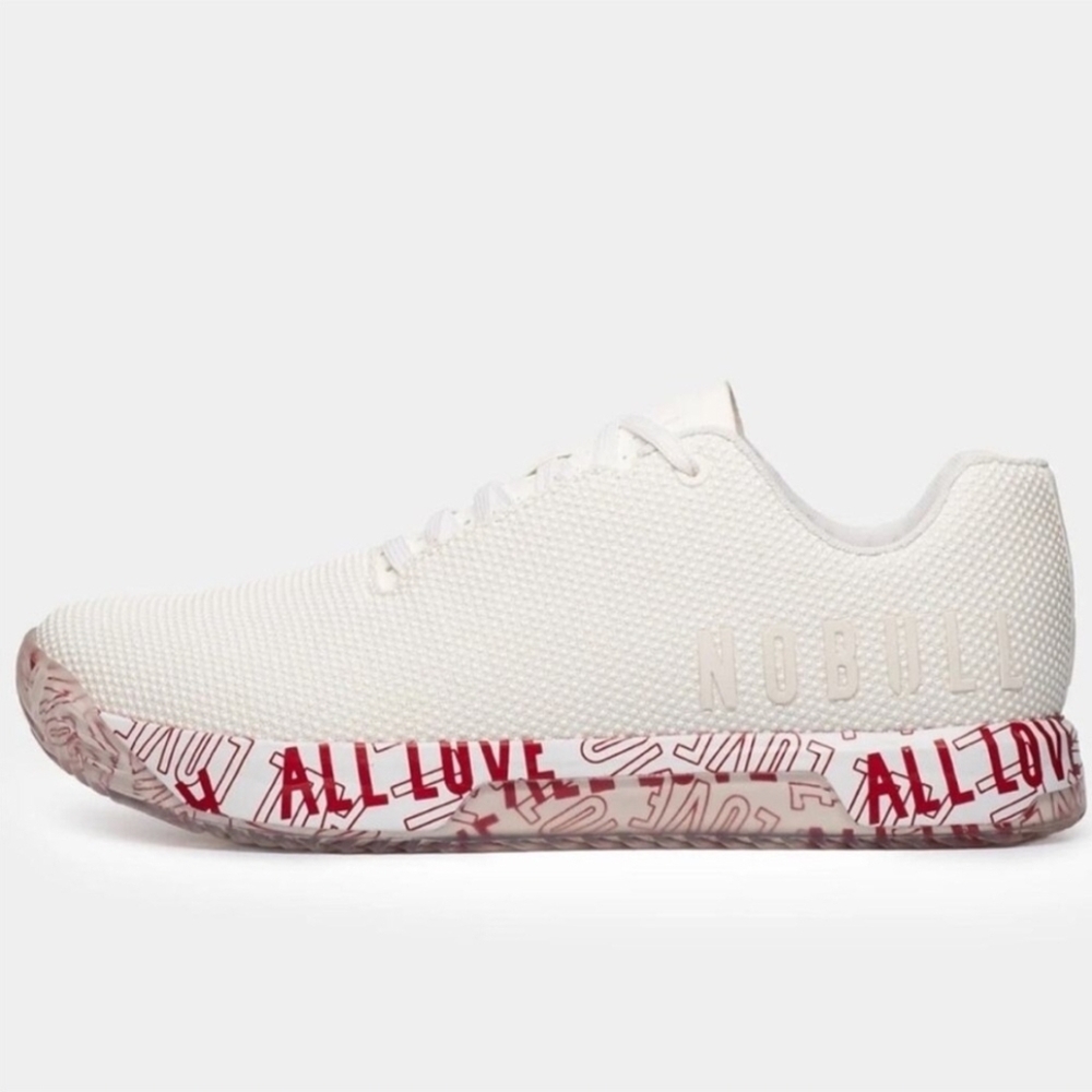 NOBULL All Love White and Red Graphic Men's Sneakers